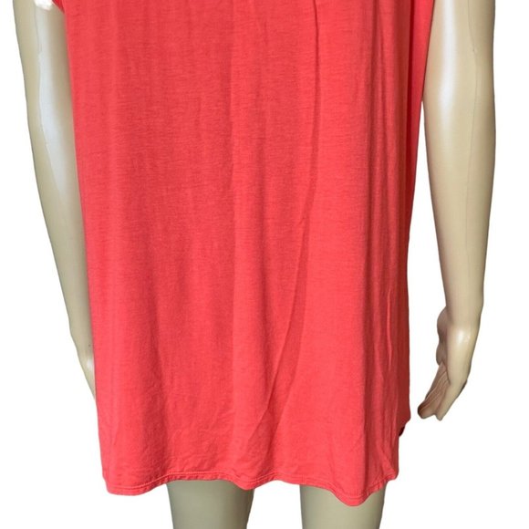 Elie Tahari Valencia Blouse Size XL TG Coral Short Sleeves Cowl Neck Stretch - Picture 8 of 13